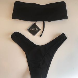 Black strapless zaful bikini! Never worn!!